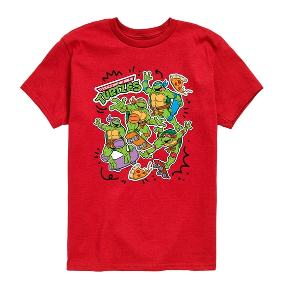 Teenage Mutant Ninja Turtles - Tmnt Skate Stickers - Youth Boys Short Sleeve Graphic T-Shirt
