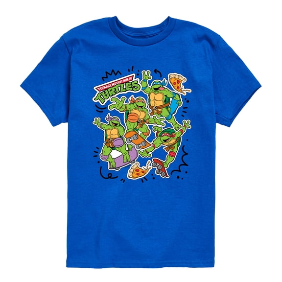Teenage Mutant Ninja Turtles - Tmnt Skate Stickers - Youth Boys Short Sleeve Graphic T-Shirt