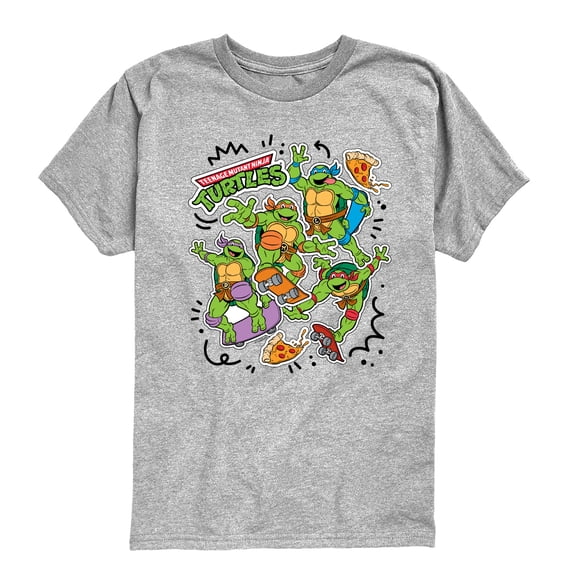 Teenage Mutant Ninja Turtles - Tmnt Skate Stickers - Youth Boys Short Sleeve Graphic T-Shirt