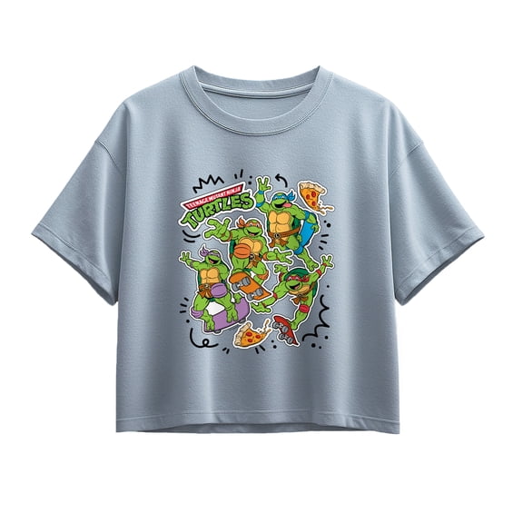 Teenage Mutant Ninja Turtles - Tmnt Skate Stickers - Youth Girls Boxy T-Shirt