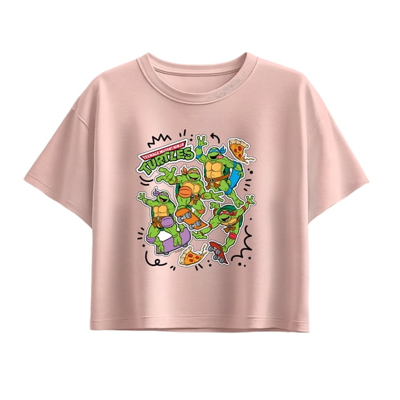 Teenage Mutant Ninja Turtles - Tmnt Skate Stickers - Youth Girls Boxy T-Shirt