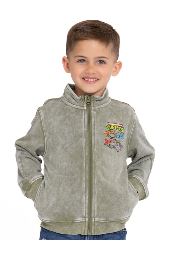 Toddler Boy Washed Graphic Print Zip Up Jacket, Sizes 12M-5T
