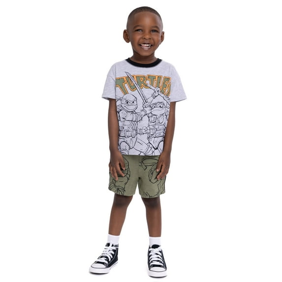 Teenage Mutant Ninja Turtles Toddler Boys Short Sleeve T-Shirt and Shorts Set, 2-Piece, Sizes 12M-5T
