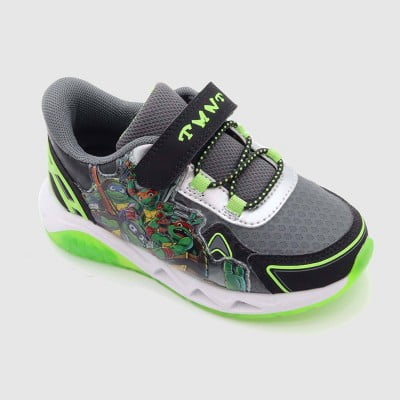 TEENAGE MUTANT NINJA TURTLES Toddler Sneakers Green/Gray Adjustable Strap Size 7