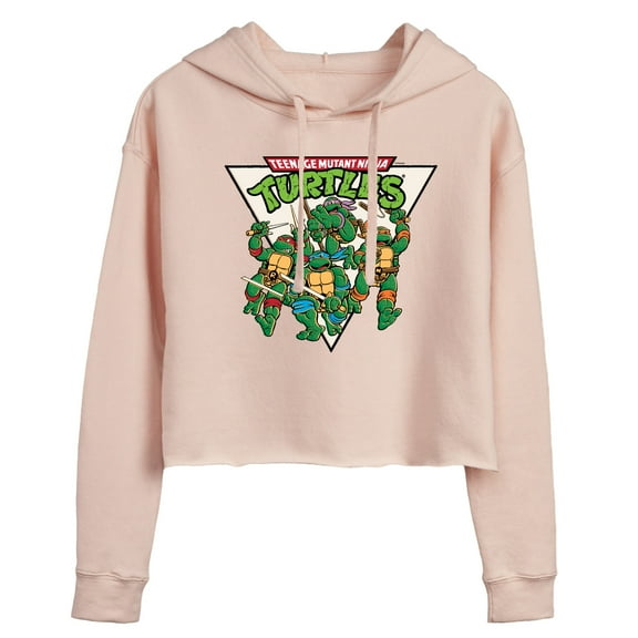 Teenage Mutant Ninja Turtles - Triangle Logo - Juniors Cropped Pullover Hoodie