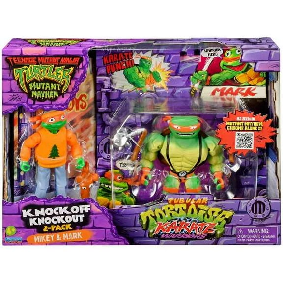 Teenage Mutant Ninja Turtles Tubular Tortoise Karate Warriors Mikey & Mark Action Figure 2-Pack [Knockoff Knockout!]