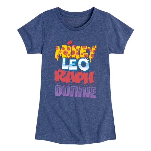 Teenage Mutant Ninja Turtles - Turtle Names - Youth Girls Fitted Short Sleeve T-Shirt