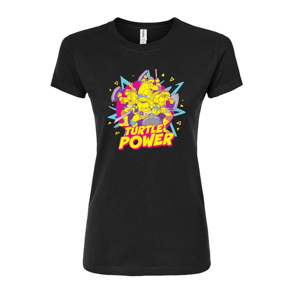 Teenage Mutant Ninja Turtles - Turtle Power 90S - Juniors Fitted Graphic T-Shirt
