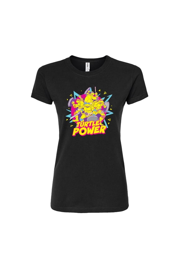 - Turtle Power 90S - Juniors Fitted Graphic T-Shirt