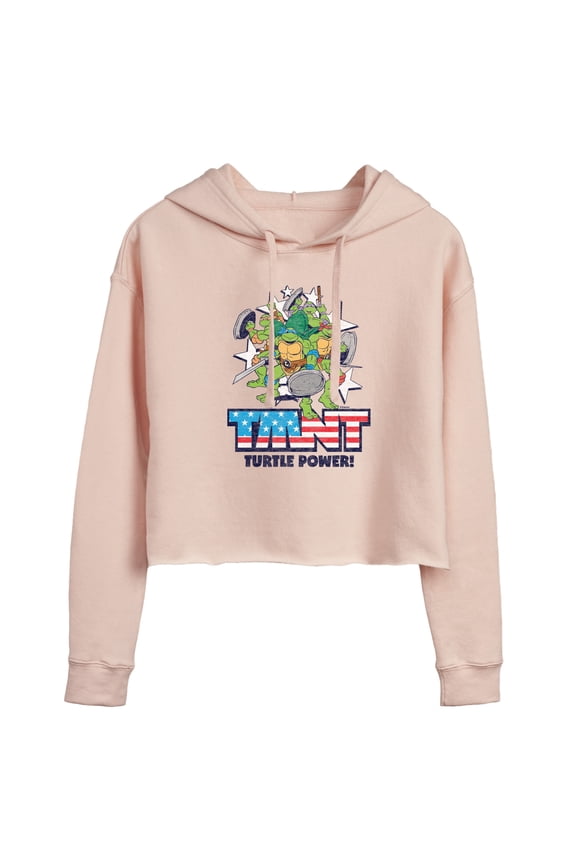 - Turtle Power Americana - Juniors Cropped Hoodie