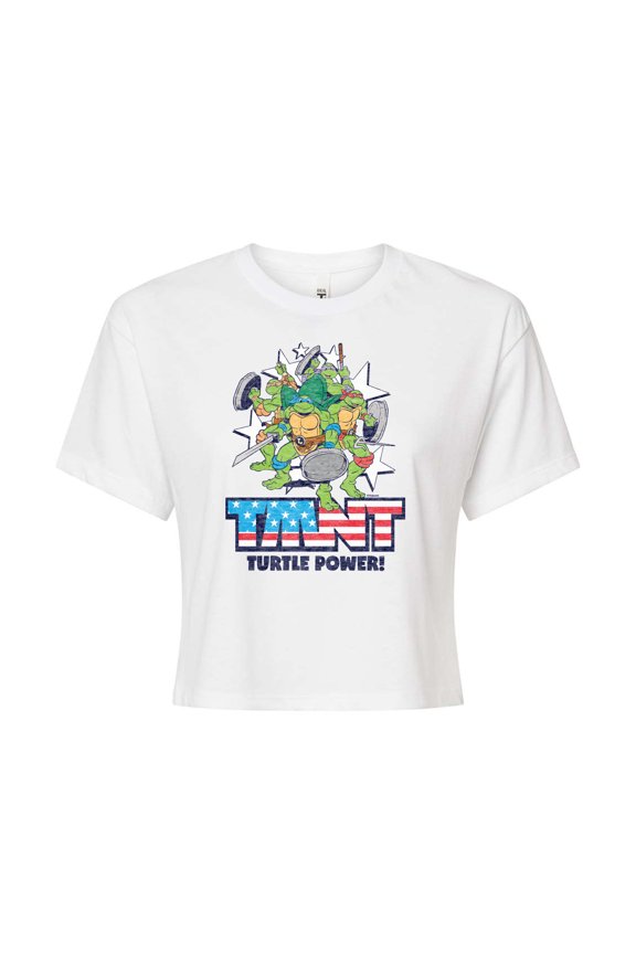 - Turtle Power Americana - Juniors Cropped Tee
