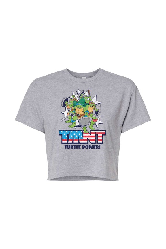 - Turtle Power Americana - Juniors Cropped Tee