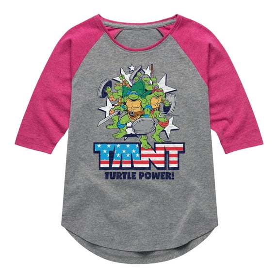 Teenage Mutant Ninja Turtles - Turtle Power Americana - Toddler & Youth Girls Raglan Tee