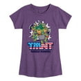 thumbnail image 1 of Teenage Mutant Ninja Turtles - Turtle Power Americana - Toddler & Youth Girls Short Sleeve Tee, 1 of 5