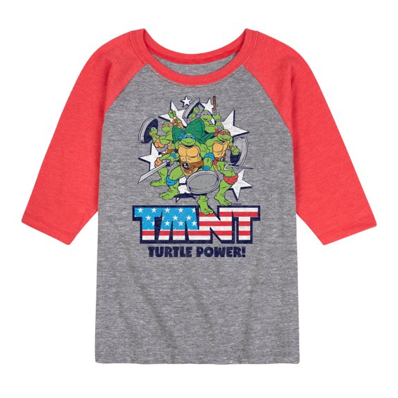 Teenage Mutant Ninja Turtles - Turtle Power Americana - Youth Raglan Tee