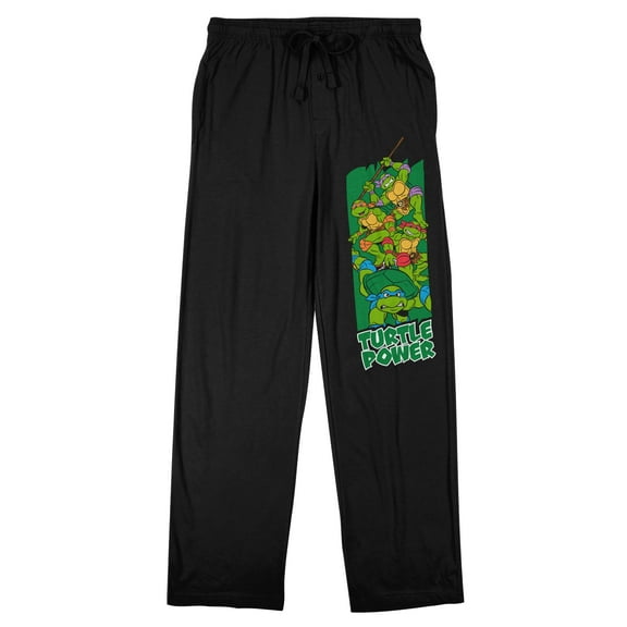 Teenage Mutant Ninja Turtles Turtle Power Men's Black Sleep Pajama Pants-XL