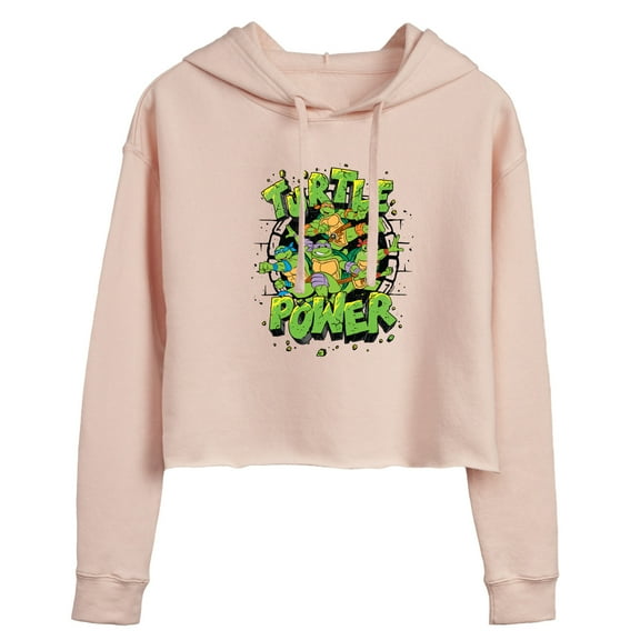 Teenage Mutant Ninja Turtles - Turtle Power New - Juniors Cropped Pullover Hoodie