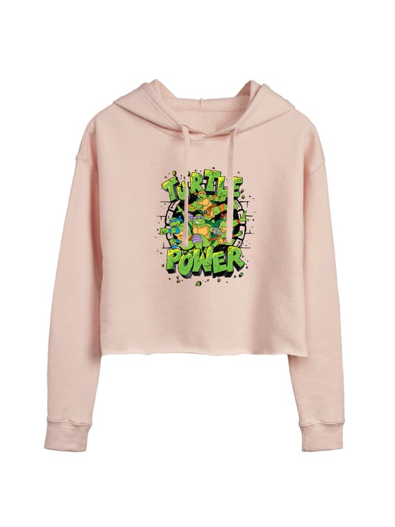 - Turtle Power New Women's Cropped Graphic Hoodie