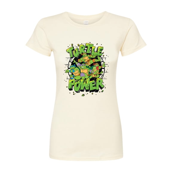 Teenage Mutant Ninja Turtles - Turtle Power New - Juniors Fitted Graphic T-Shirt