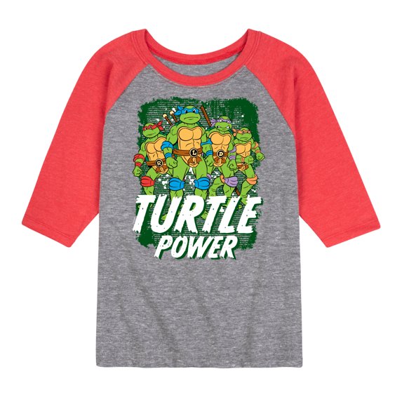 Teenage Mutant Ninja Turtles - Turtle Power - Toddler & Youth Raglan Graphic Tee