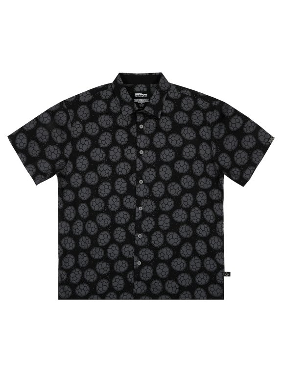 Teenage Mutant Ninja Turtles Turtle Shells Short Sleeve Black Button-Down Shirt