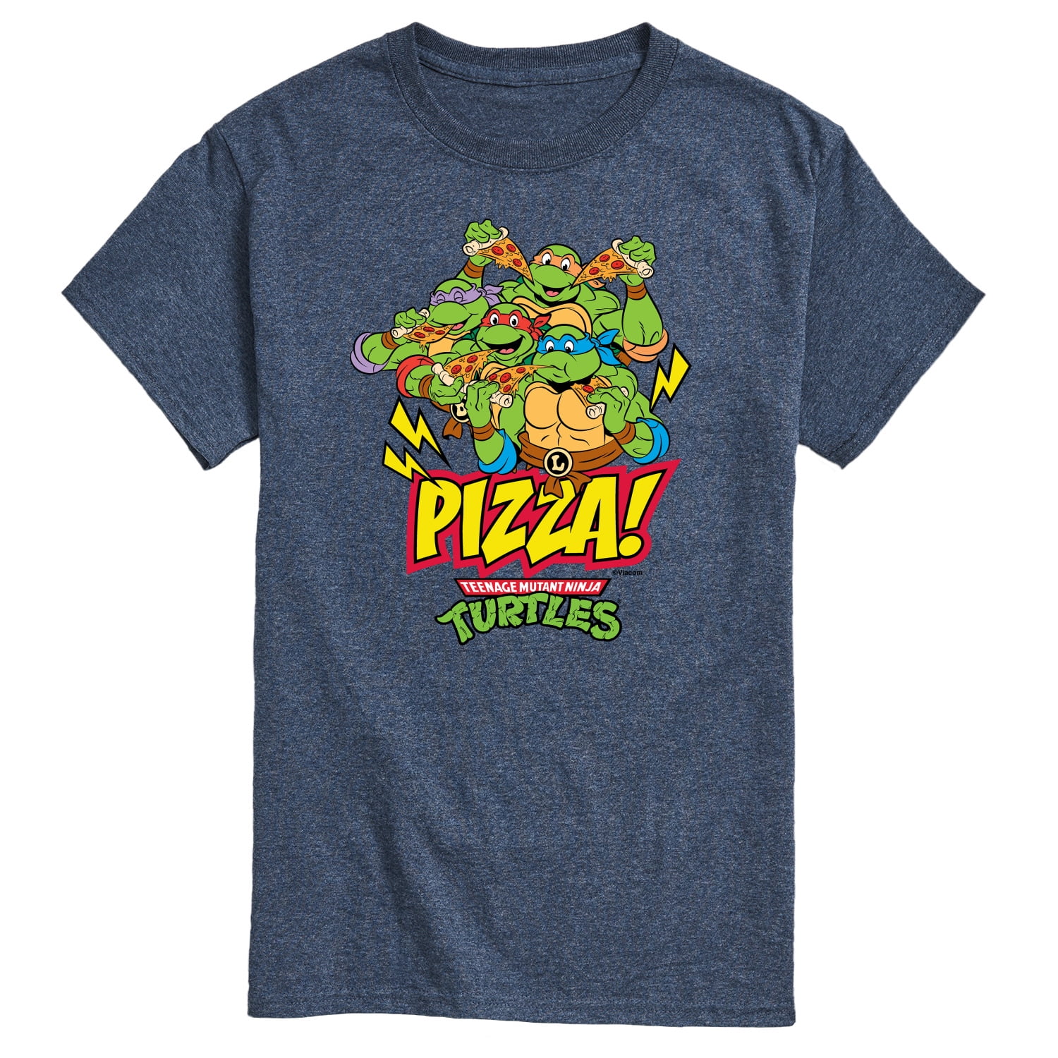  Teenage Mutant Ninja Turtles Big Boys' Pizza T-Shirt Shirt,  Athletic Heather, Medium / 10/12: Clothing, Shoes & Jewelry