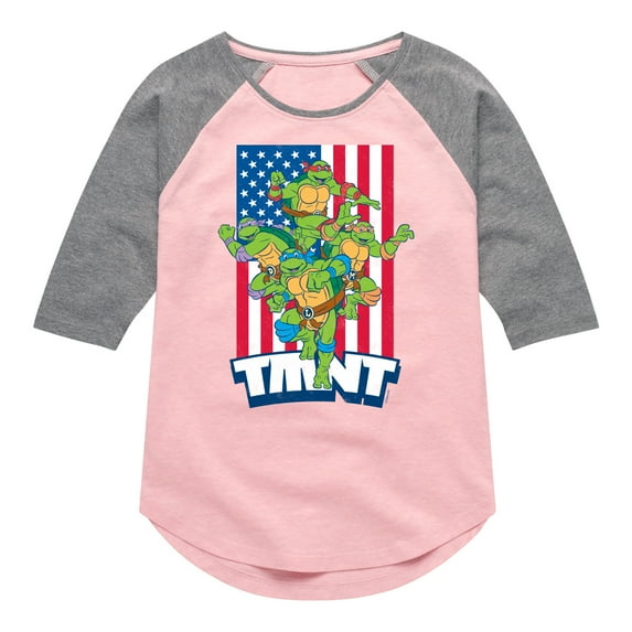 Teenage Mutant Ninja Turtles - USA Turtles - Toddler & Youth Girls Raglan Tee
