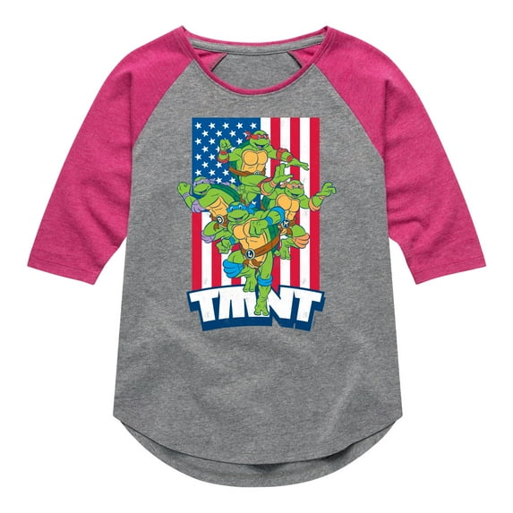 Teenage Mutant Ninja Turtles - USA Turtles - Toddler & Youth Girls Raglan Tee