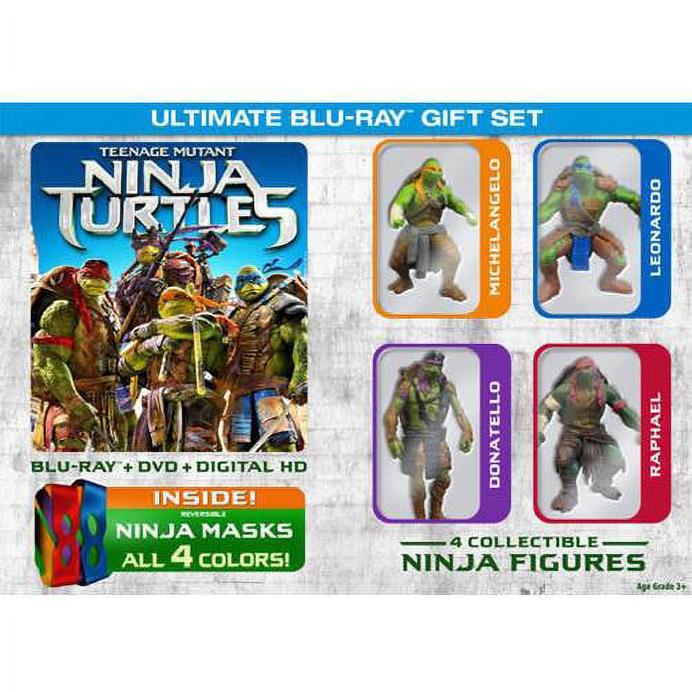 Teenage Mutant Ninja Turtles (Ultimate Gift Set) (Blu-ray + DVD + All 4 Ninja Masks + 4 Collectible Ninja Figures) (Walmart Exclusive) - image 1 of 2
