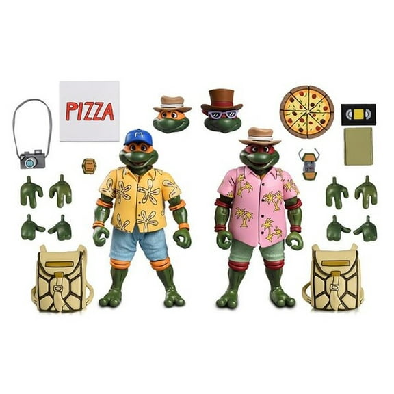 Teenage Mutant Ninja Turtles Vacation Raphael and Michelangelo Action Figure 2pk