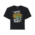 thumbnail image 1 of Teenage Mutant Ninja Turtles - What Rules - Juniors Cropped Cotton Blend T-Shirt, 1 of 5