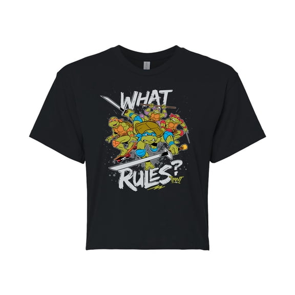 Teenage Mutant Ninja Turtles - What Rules - Juniors Cropped Cotton Blend T-Shirt
