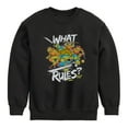 thumbnail image 1 of Teenage Mutant Ninja Turtles - What Rules - Toddler & Youth Crewneck Fleece Sweatshirt, 1 of 5