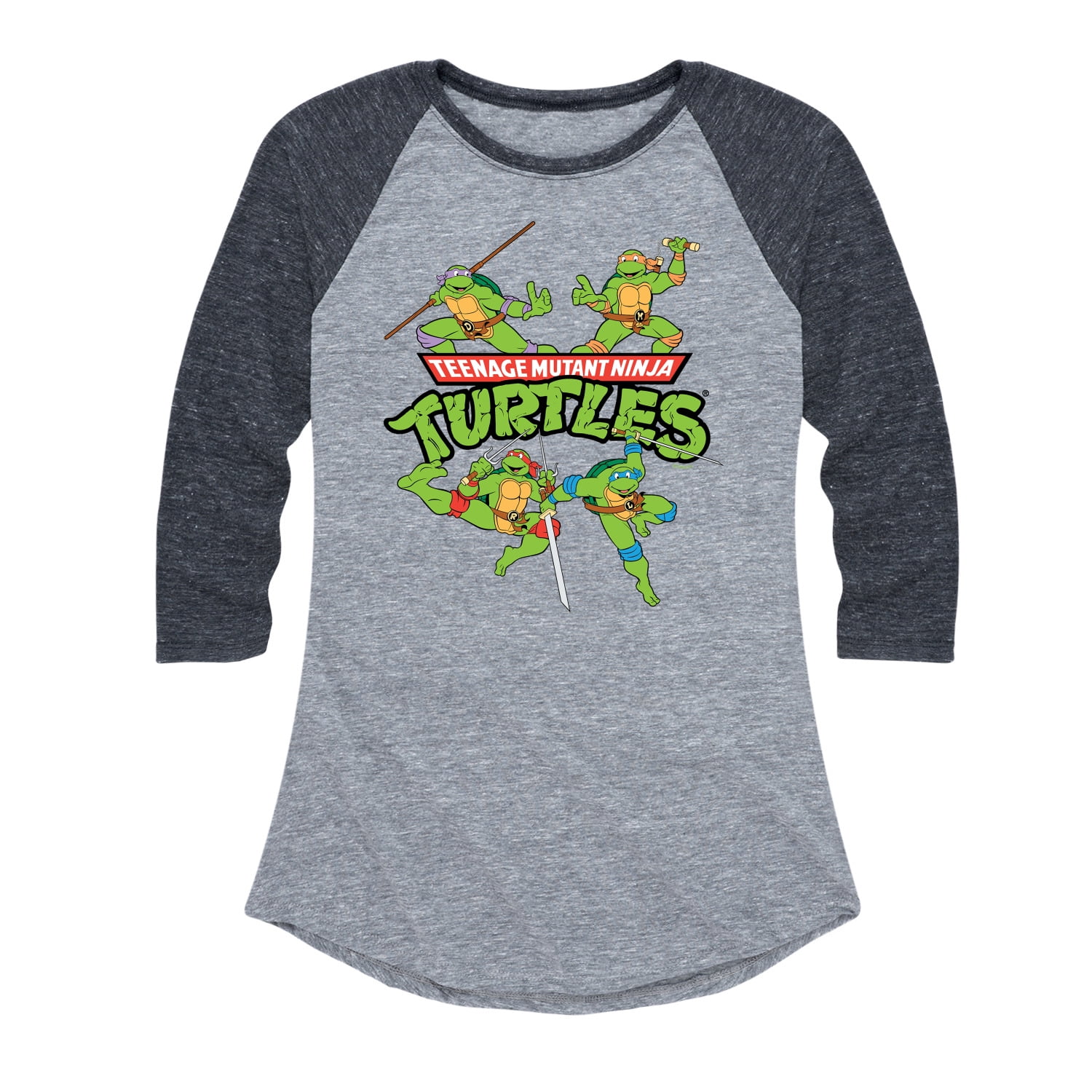 Teenage Mutant Ninja Turtles Retro Tear Through T-Shirt-Small, Women's, Green