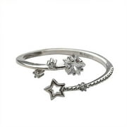 USYFAKGH Teenage Rings 13 Years Old Girls Star Ring Female Design Fashion Double Layer Five Pointed Star Ring Simple Opening Adjustable
