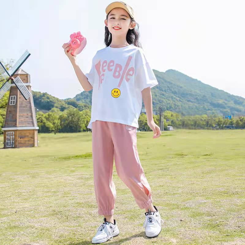 Teenage Summer Girls Clothes Sets 2024 Outfits Kids Short Sleeve T shirt Long Pants 2PCS Children Clothing 6 8 10 12 14 Year Walmart