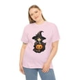 thumbnail image 1 of Teenage Witch with Pumpkin and Cat  Unisex Heavy Cotton Tee, 1 of 12