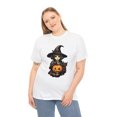 thumbnail image 1 of Teenage Witch with Pumpkin and Cat  Unisex Heavy Cotton Tee, 1 of 12