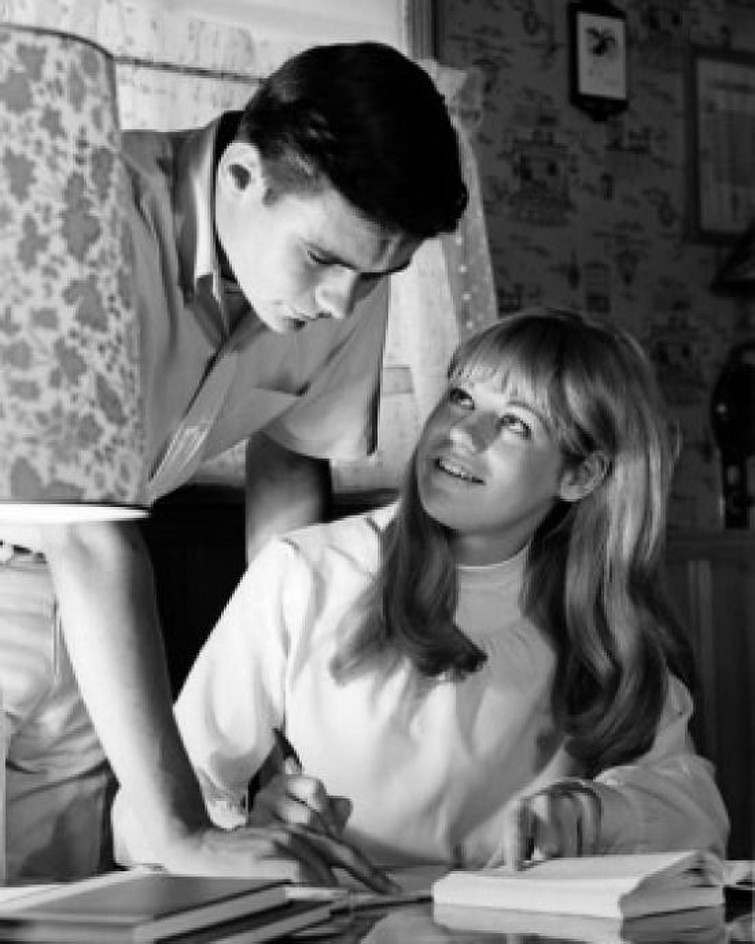 Teenage boy and teenage girl studying together Canvas Art - (24 x 36)