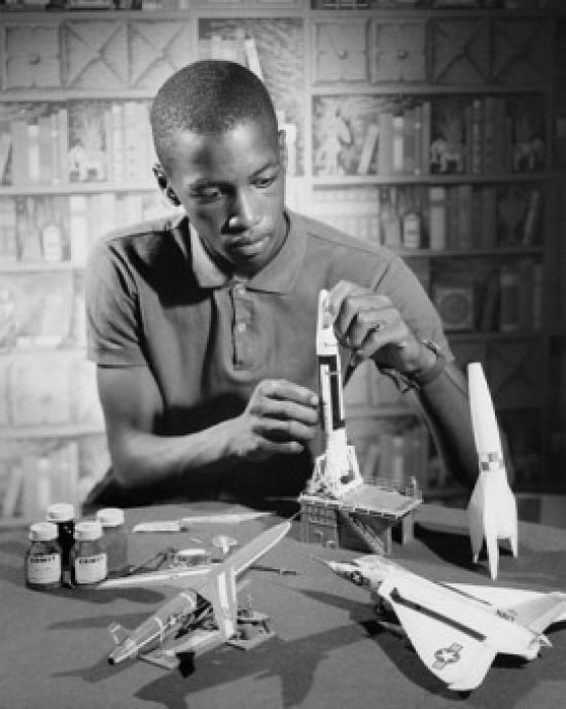 Teenage boy making a model rocket 1964 Canvas Art -  (18 x 24)