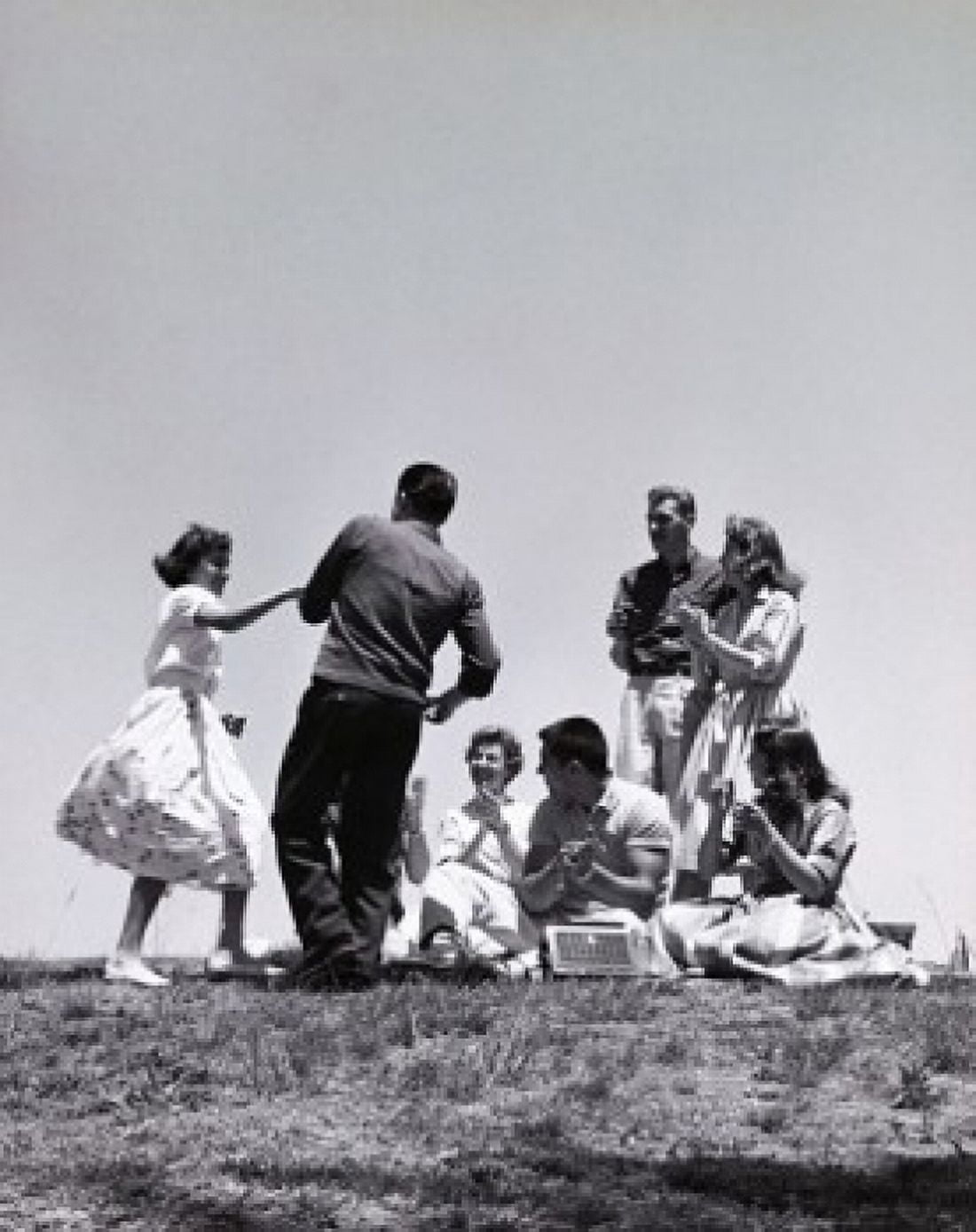 Teenage boys and teenage girls at a picnic Canvas Art -  (18 x 24)