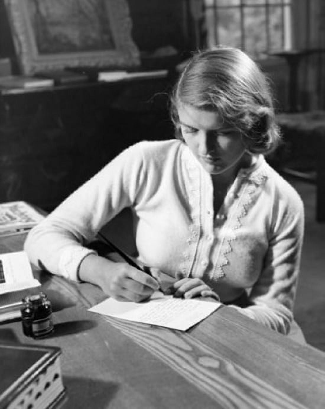 Teenage girl writing a letter Canvas Art - (18 x 24)