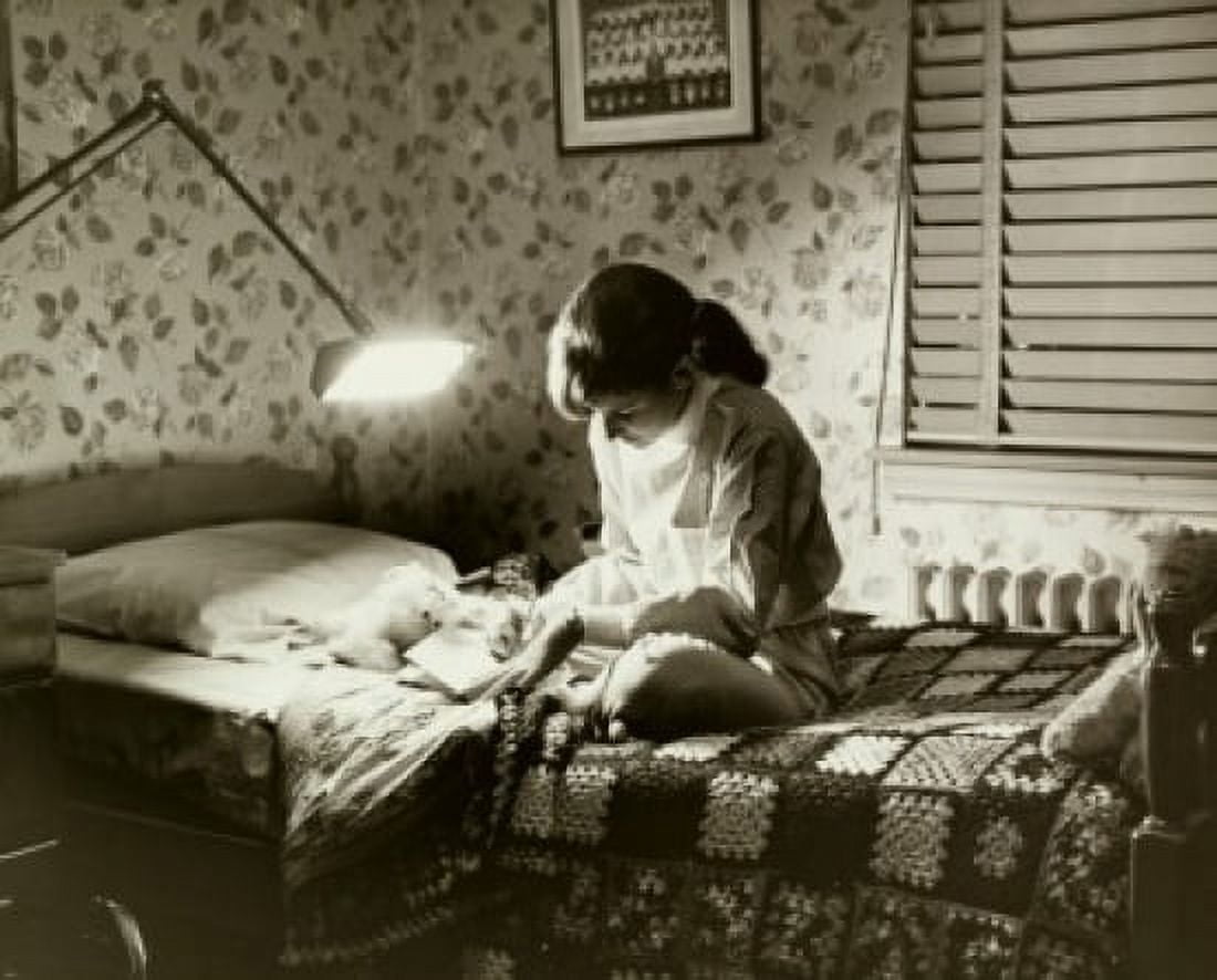 Teenage girl writing in a diary Canvas Art - (18 x 24)