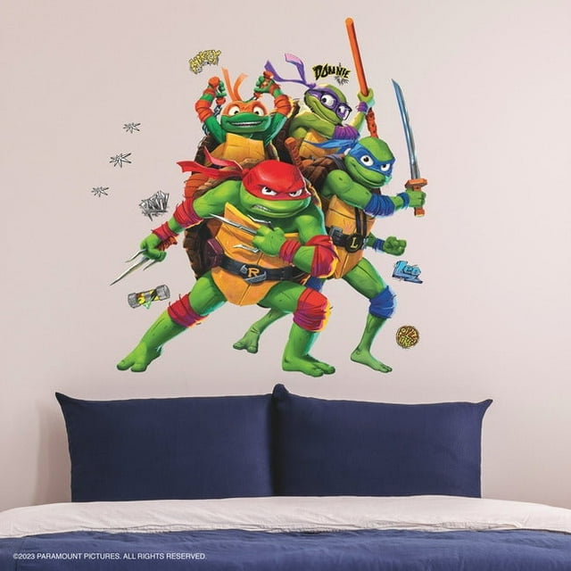 Teenage Mutant Ninja Turtles Mutant Mayhem Group Giant Wall Decals ...