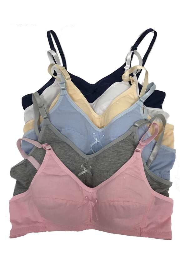 Teenager Bras Soft Padding 6 pack of Cotton Bra A cup, Size 30A (6090)