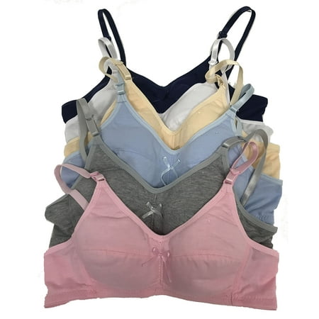 Teenager Bras Soft Padding 6 pack of Cotton Bra A cup, Size 32A (6090)