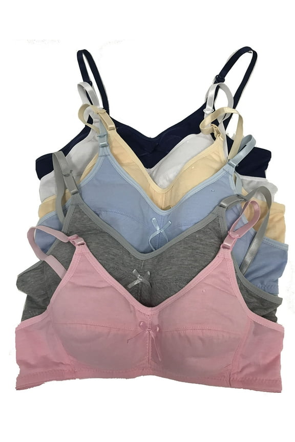 Teenager Bras Soft Padding 6 pack of Cotton Bra A cup, Size 32A (6090)