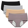 thumbnail image 1 of Teenager Girl's Breathable Cotton Period Panties Pack of 4pcs Menstrual Heavy Flow Leak-Proof Underwear Briefs, 1 of 7