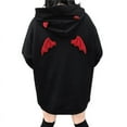 thumbnail image 1 of Teenager's Devil Wing Red Horn Sweatshirt Hoodies Oversized Harajuku Zipper Long Sleeve Sweatshirt Pullover Hooded Tops, 1 of 18