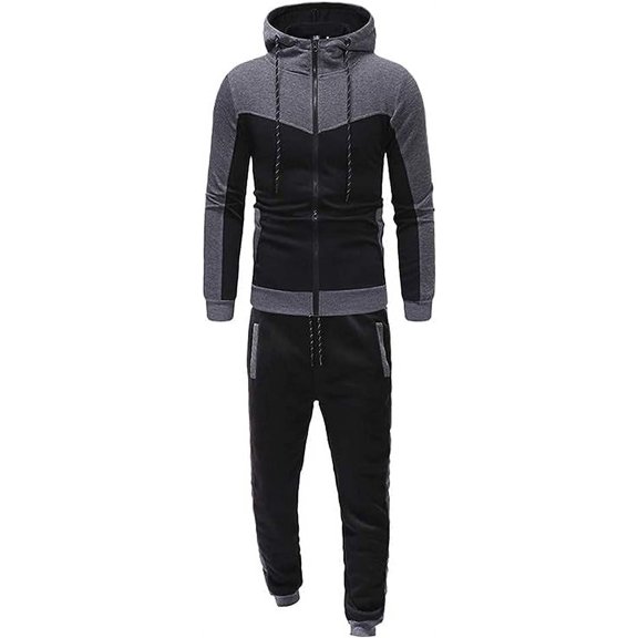 Teenagers Casual Fashion Winter Sweatsuit Garments Manufacturers Warm Thick Sportswear Set Training Wear Set (as1, alpha, x_l, regular, regular, Black)